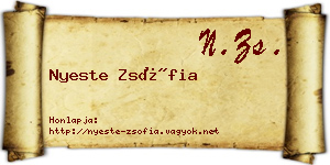 Nyeste Zsófia névjegykártya