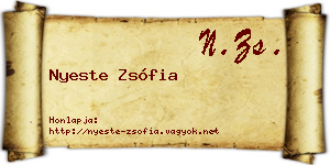 Nyeste Zsófia névjegykártya